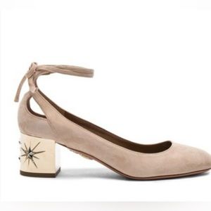 Aquazzura Nude Suede Trinity Star Heels. Amazing design. 38. Italian designer